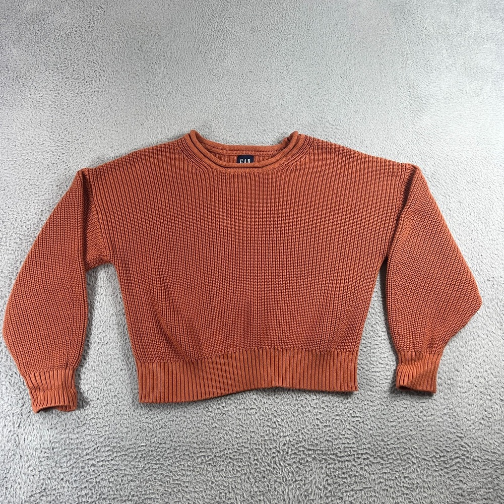 Gap Women's Large Crewneck Roll Neck Cotton Soft Sweater Orange